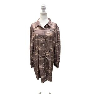 Rowdy Crowd Western Desert Landscape Print Button Up Shirt Dress 2X New